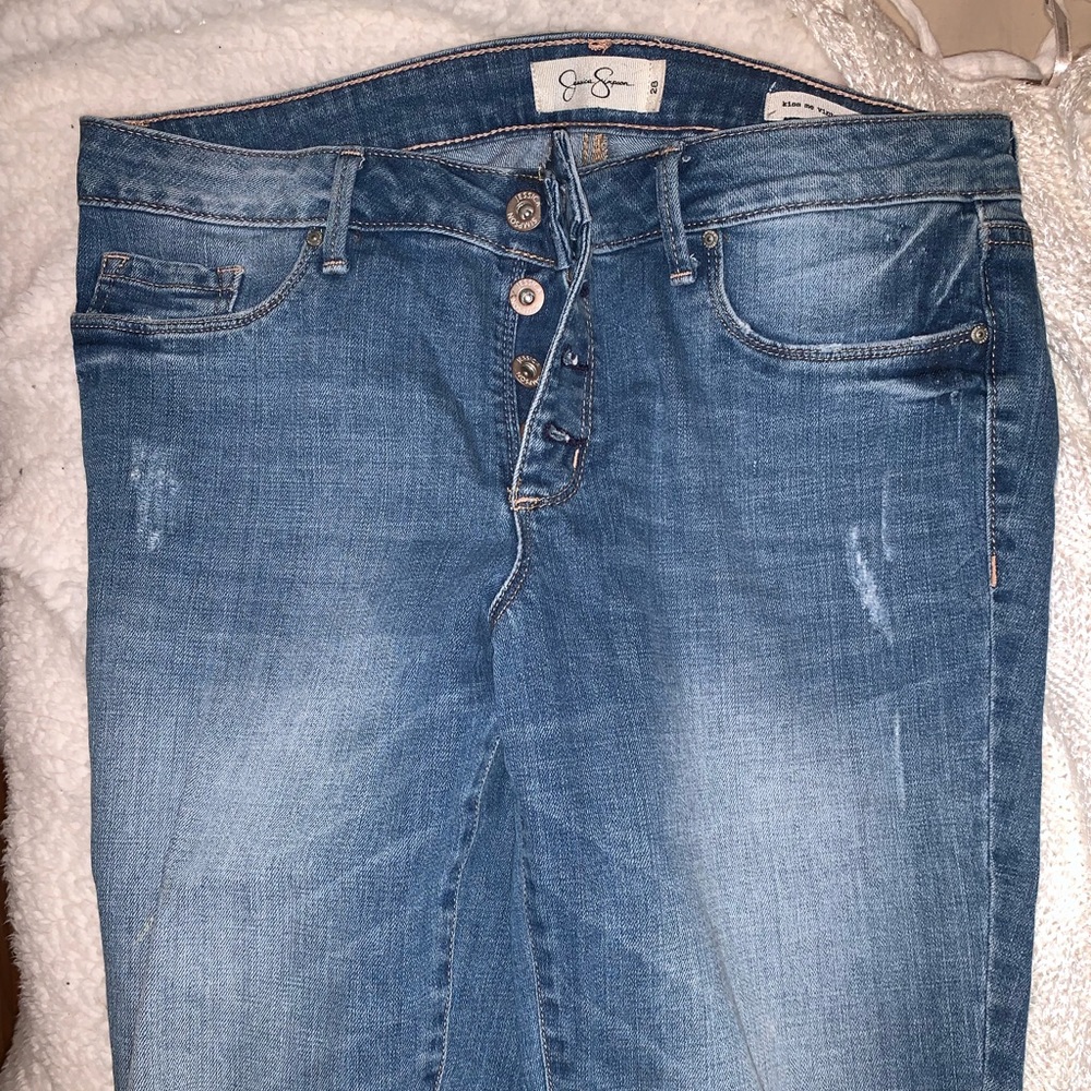 Jessica Simpson frayed end jeans